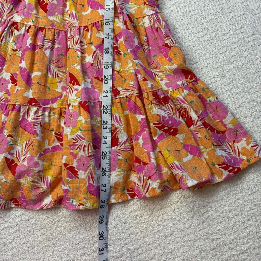 Copper Key Girls L 12/14 Tropical Floral Smocked Tiered Dress Beachy Boho NEW